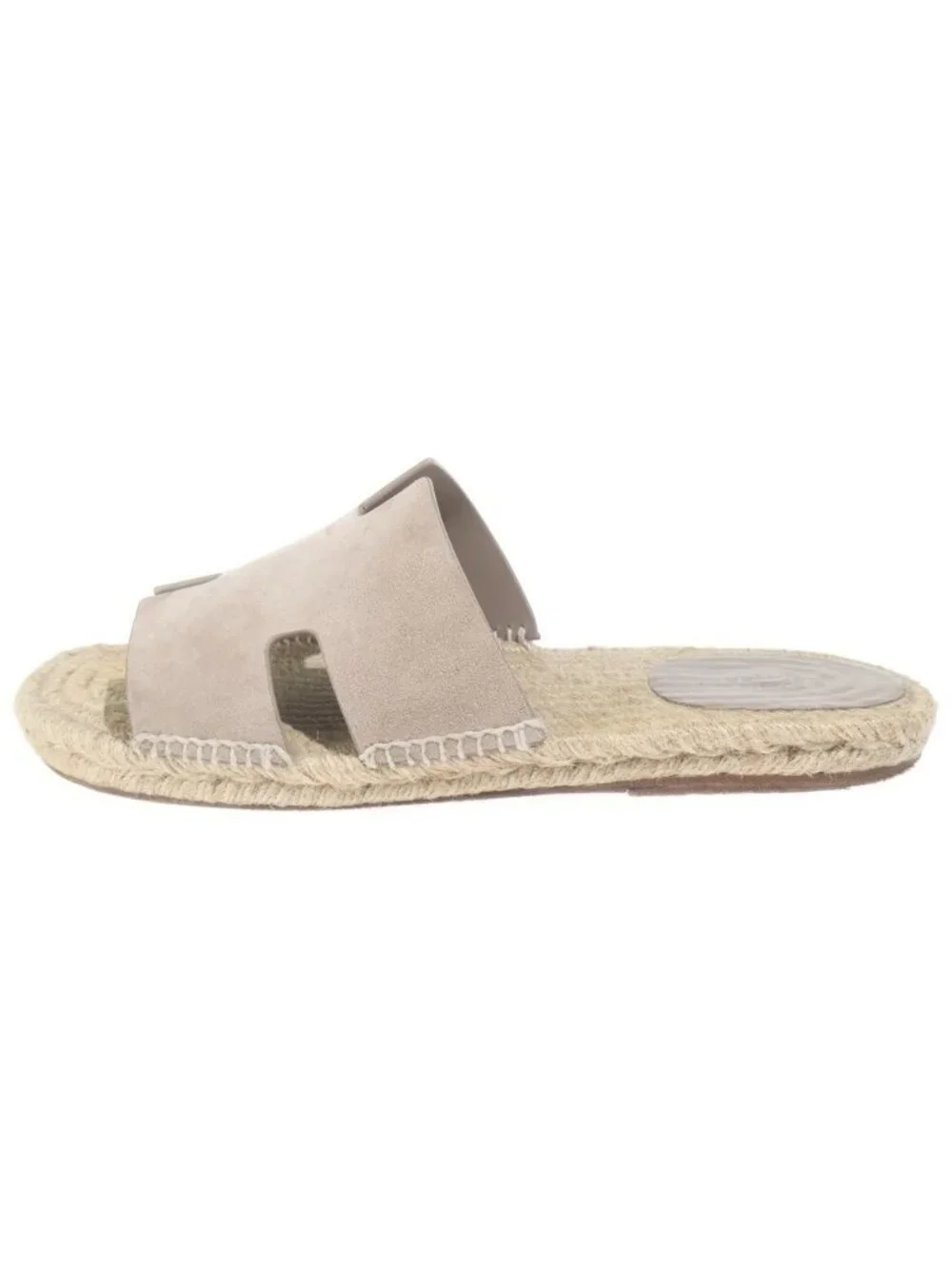 Hermes Espadrilles Antigua Sandals Chevre Velours Rope Sole H Logo Beige